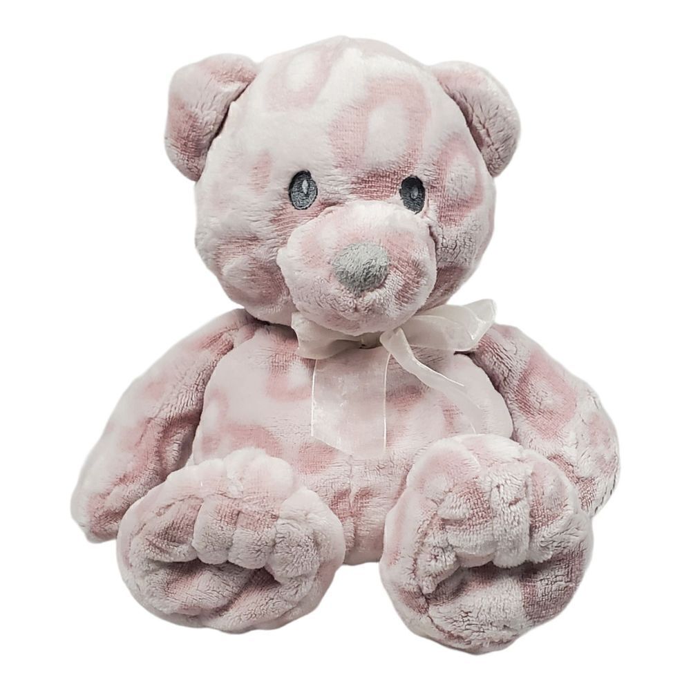 Nat & Jules Prudy Teddy Bear Lovey Plush Pink Circle Print Textured Gift Present